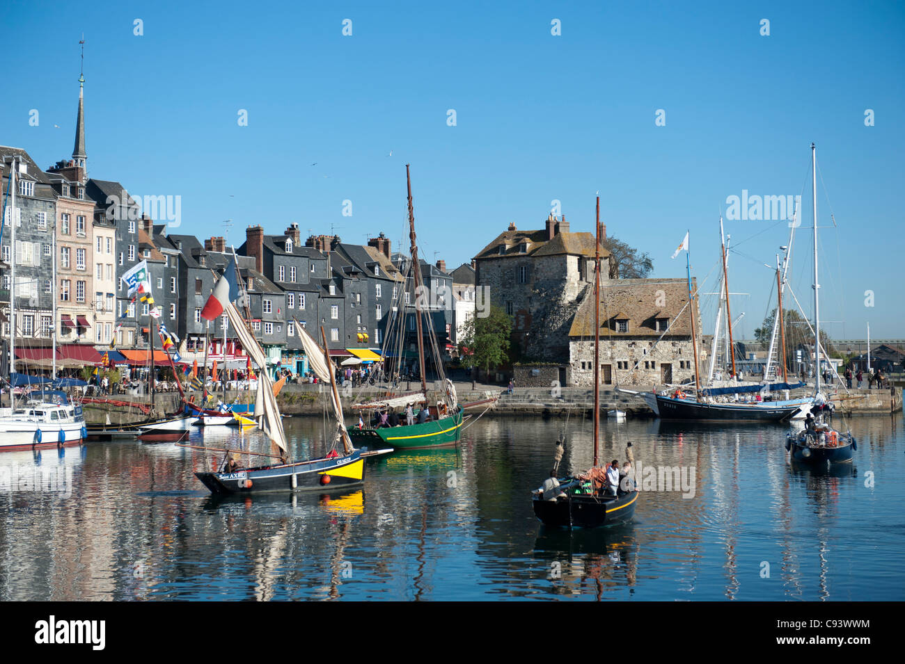 Lieutenance at the old port, vieux bassin, of Honfleur in the Calvados ...