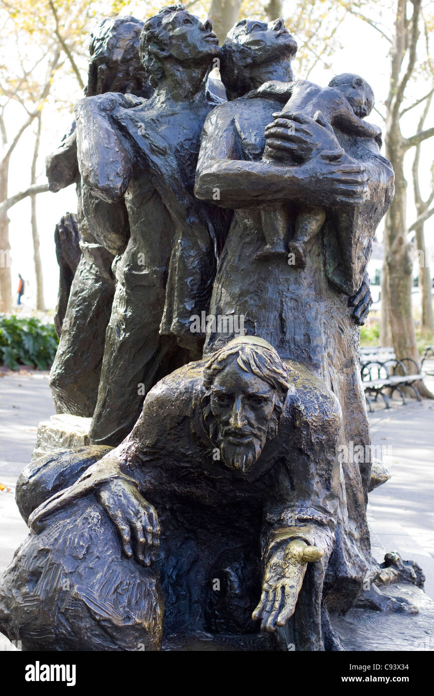 Immigrants Sculpture In Battery Park New York City USA Stock Photo - Alamy