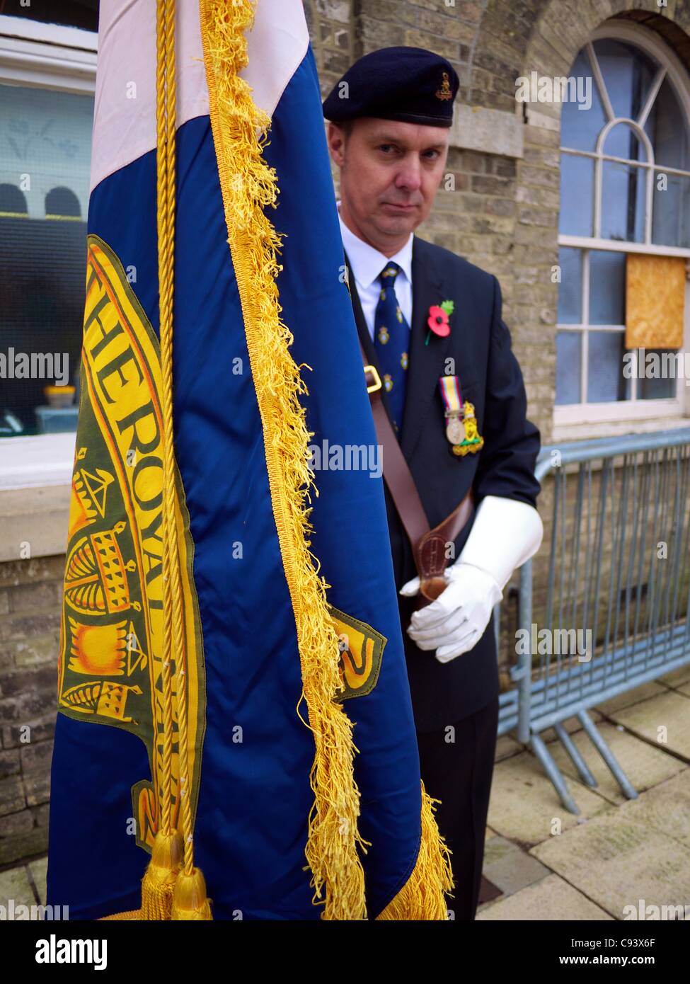 Thetford, Norfolk. Thetford Town Centre fell silent and observed a two