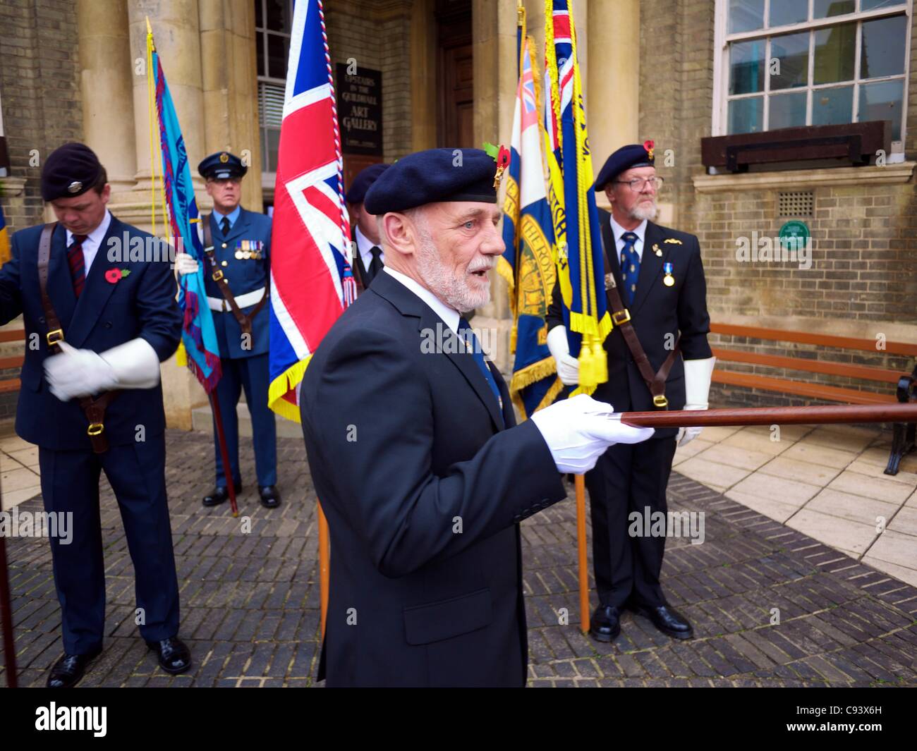 Thetford, Norfolk. Thetford Town Centre fell silent and observed a two