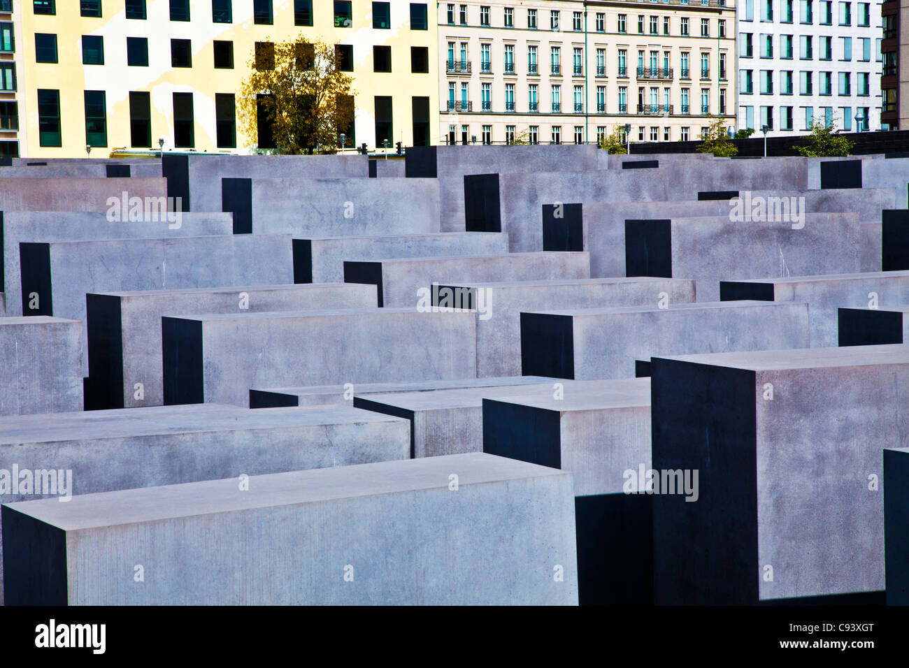 Memorial to the Murdered Jews of Europe or Holocaust Memorial designed by Peter Eisenman and Buro Happold in Berlin, Germany Stock Photo