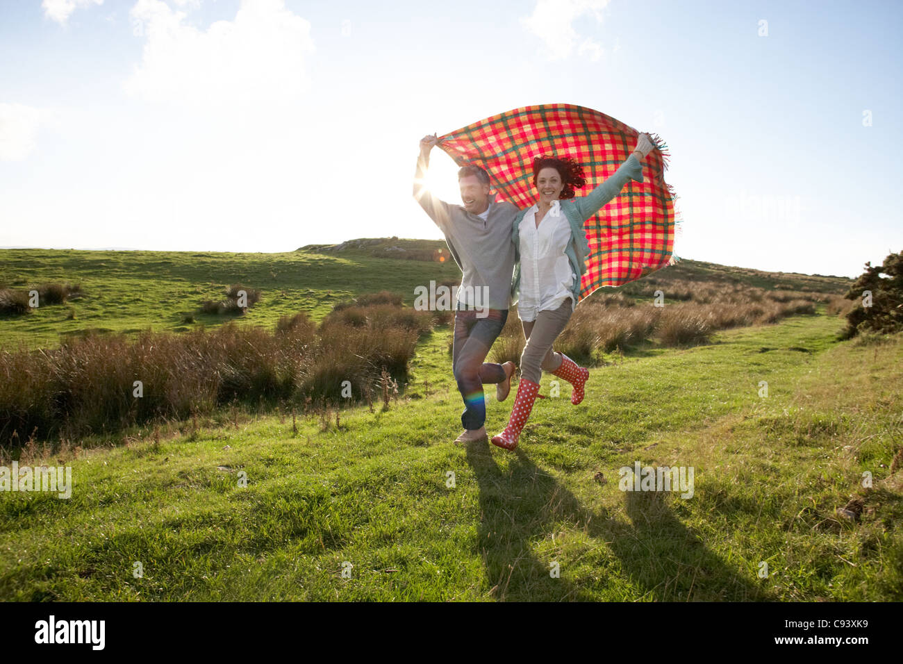 Couple in countryside Stock Photo