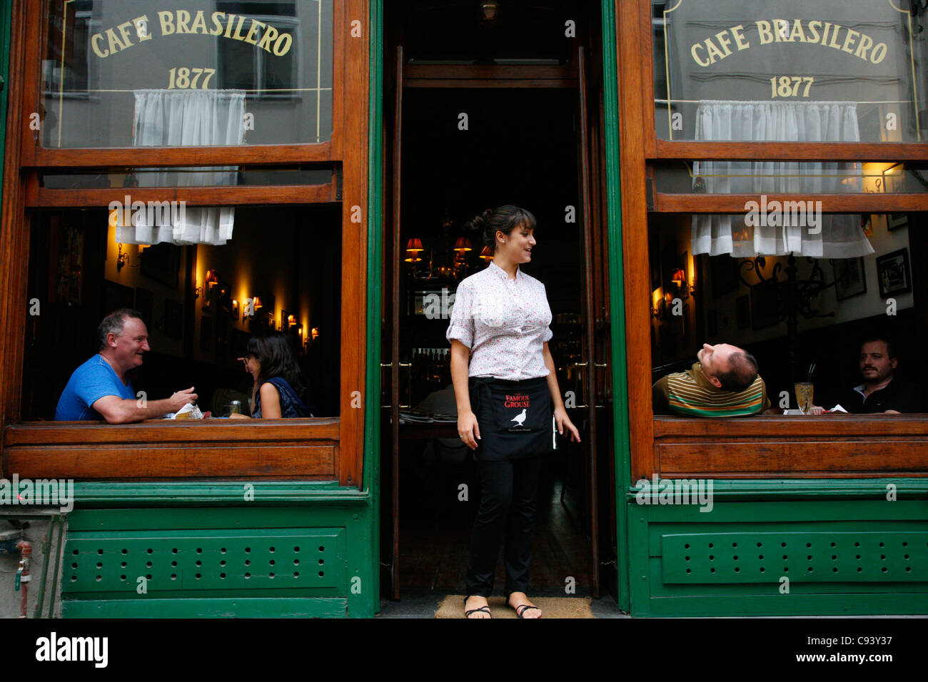 Cafe Brasilero in the old town, Montevideo, Uruguay. Stock Photo