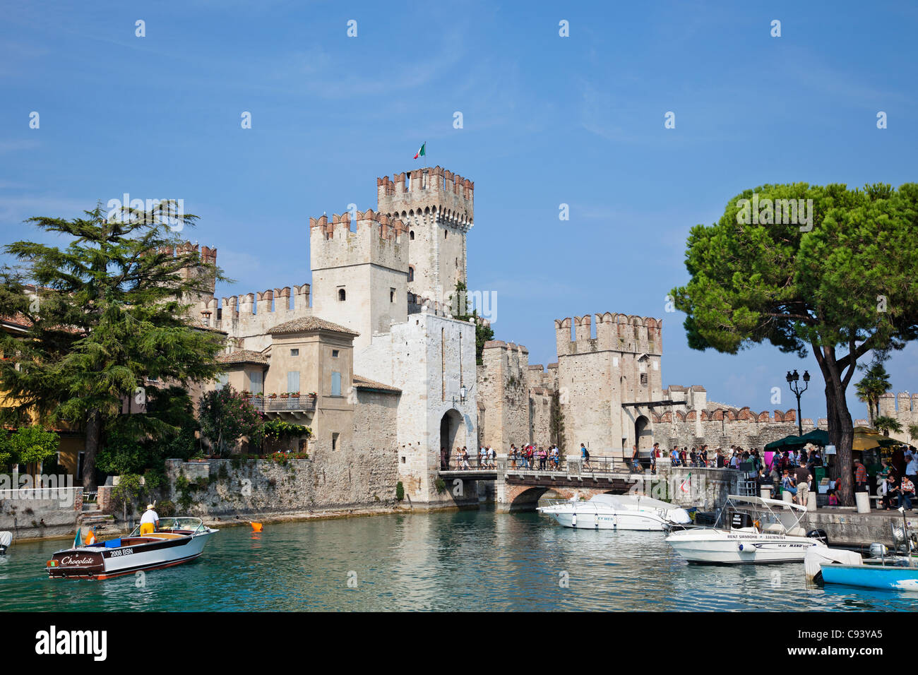 Italy, Lombardy, Lake Garda, Sirmione, Sirmione Castle Stock Photo
