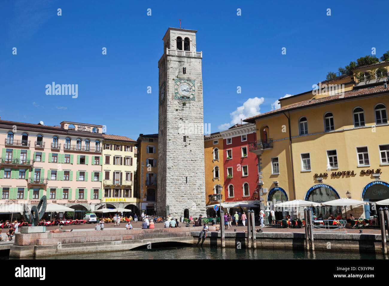 Italy, Trento, Lake Garda, Riva del Garda, Apponale Tower Stock Photo