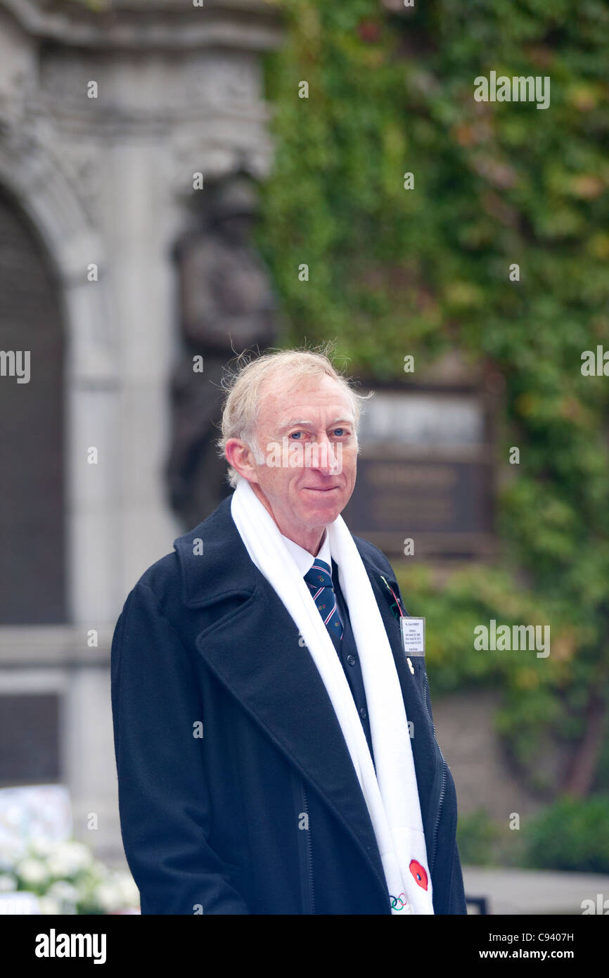 Olympic delegation at Remembrance 11 November 2011 in Ypres: David Hemery Stock Photo