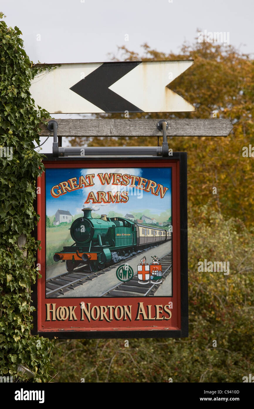 The Sign Advertising the Great western public house Stock Photo