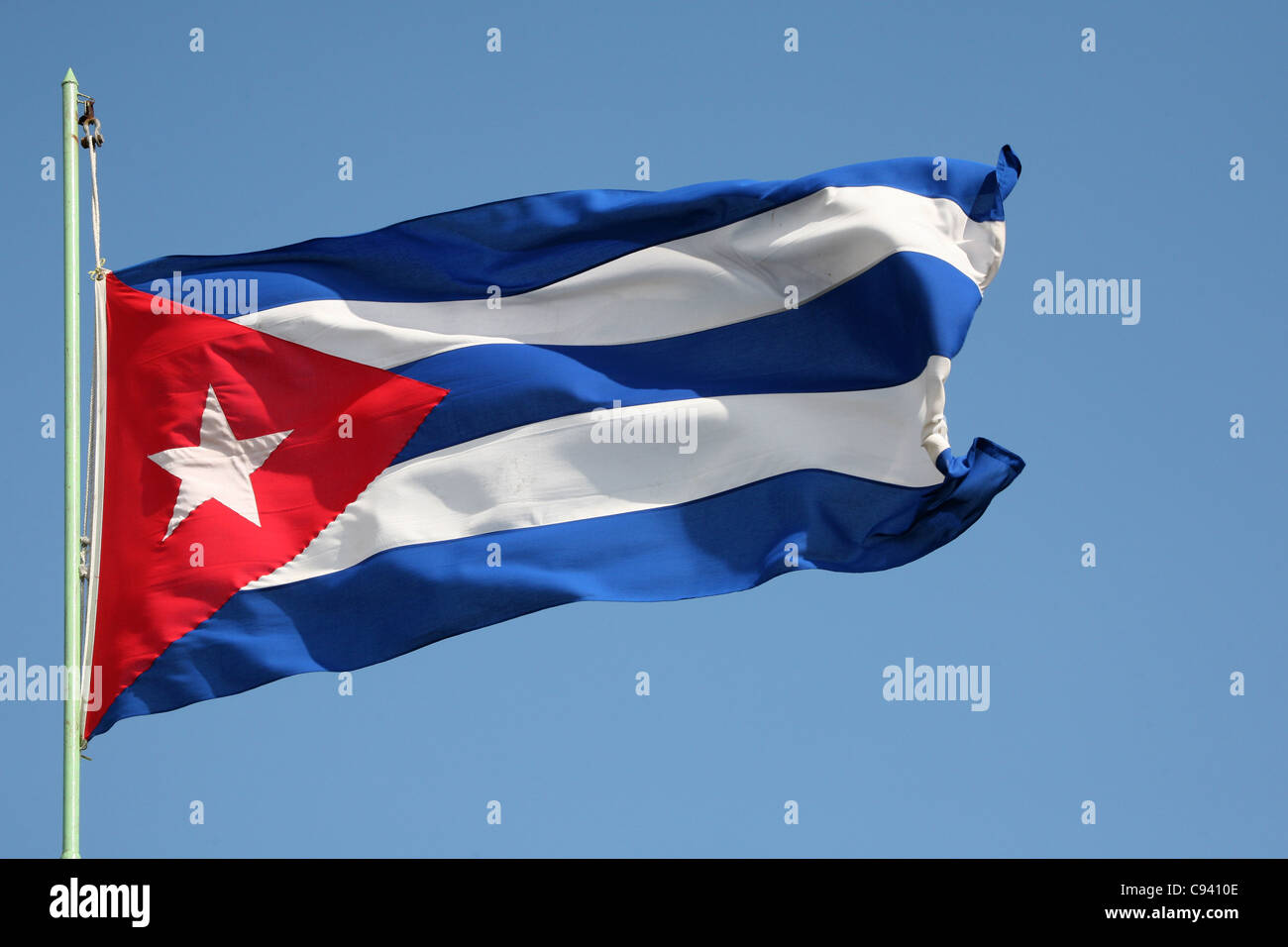Cuban national flag. Stock Photo