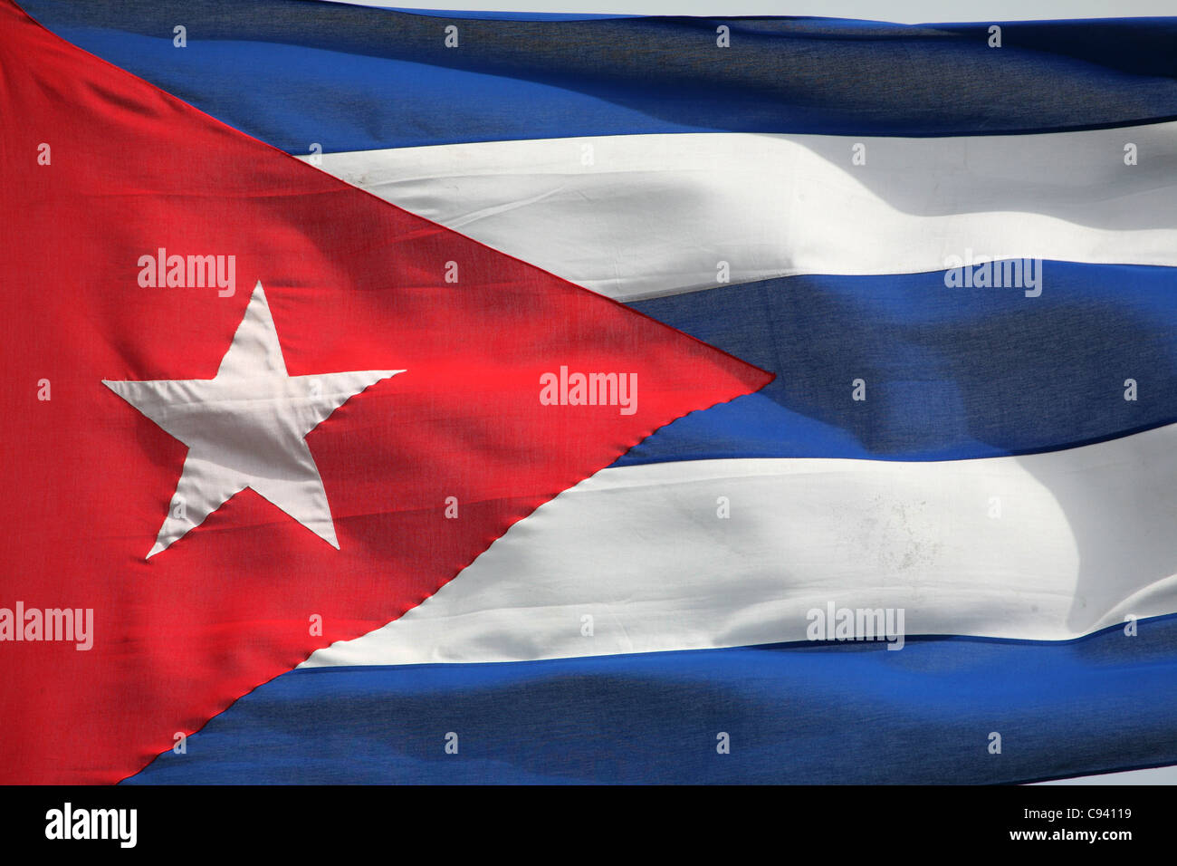 Cuban national flag. Stock Photo