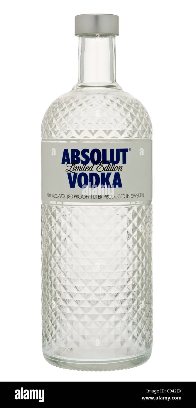 Bottle of Limited Edition Absolut Vodka Stock Photo