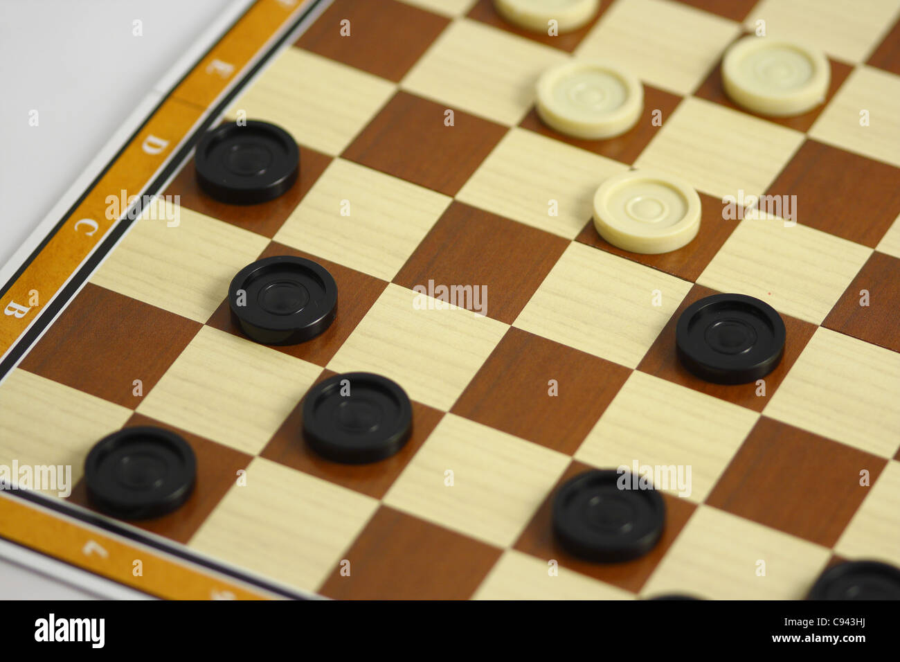 A game of checkers or draughts Stock Photo Alamy