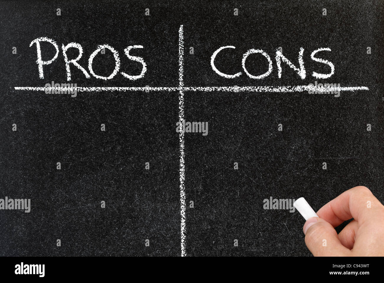 Pros and cons Stock Photo