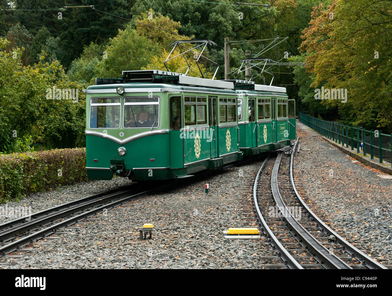 Drachenfels Railway at Drachenburg Castle Station, Königswinter, NRW, Germany. Stock Photo