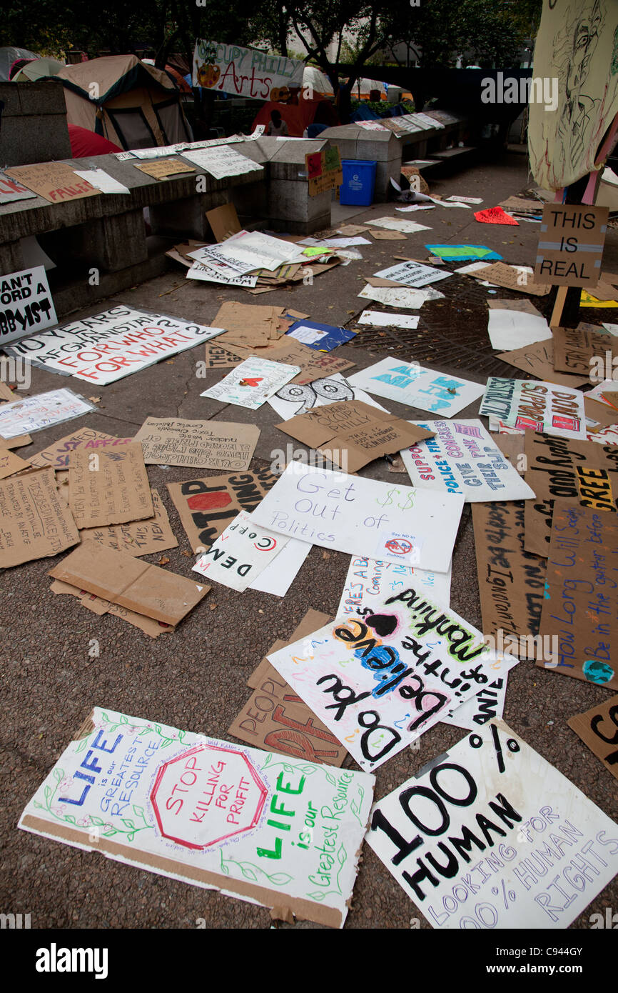 Occupy Wall Street Signs Stock Photo