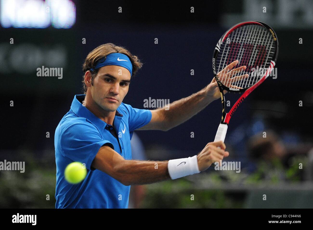 11.11.2011 Paris france. Roger Federer SUI Tennis BNP Paribas Masters. Open  de Paris Bercy Stock Photo - Alamy