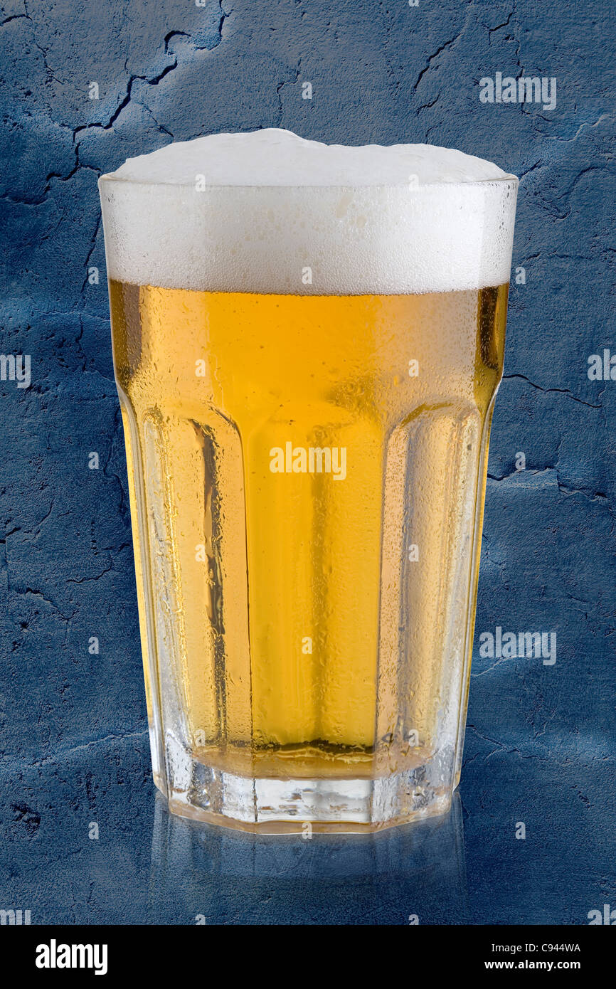 glass of lager beer Stock Photo