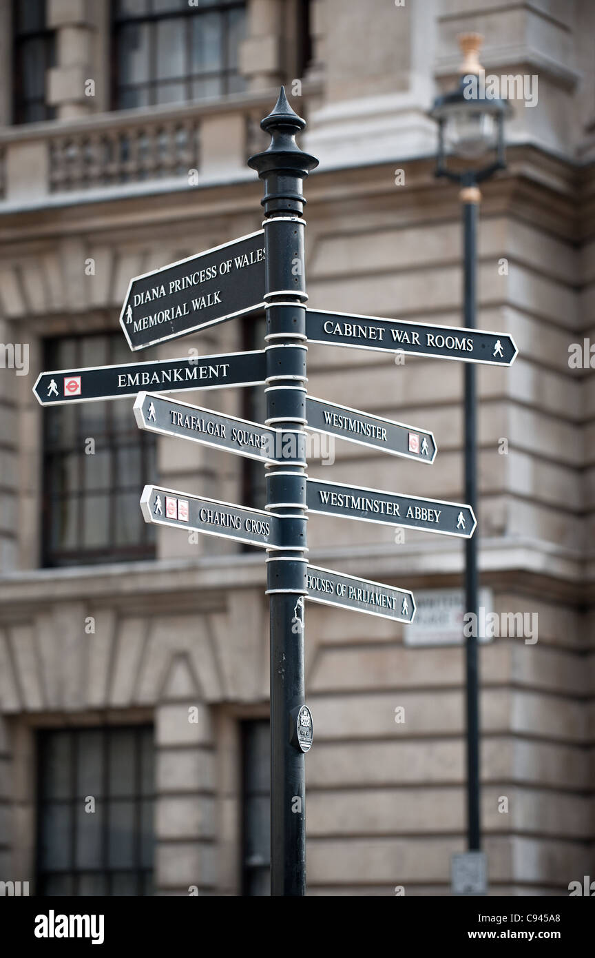 A signpost in London Stock Photo - Alamy
