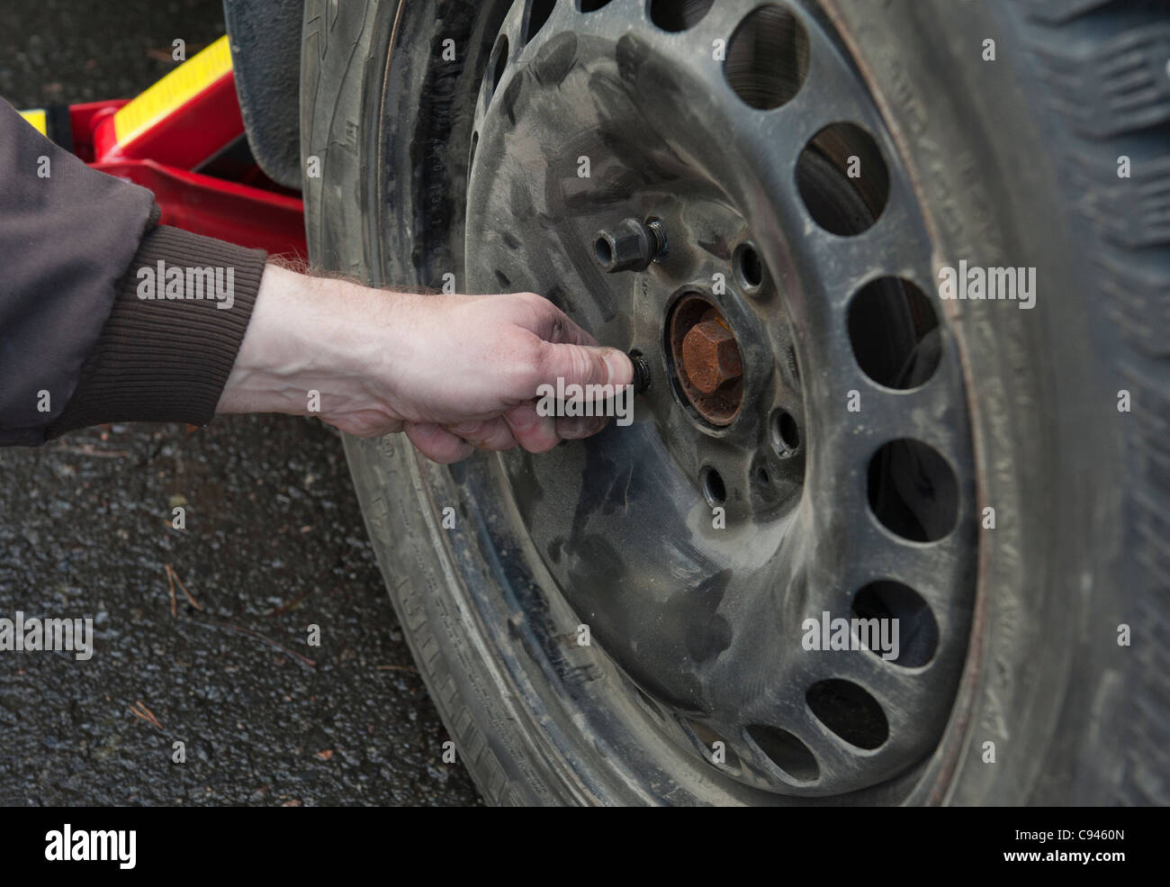 Changing wheel tire iron hires stock photography and images Alamy