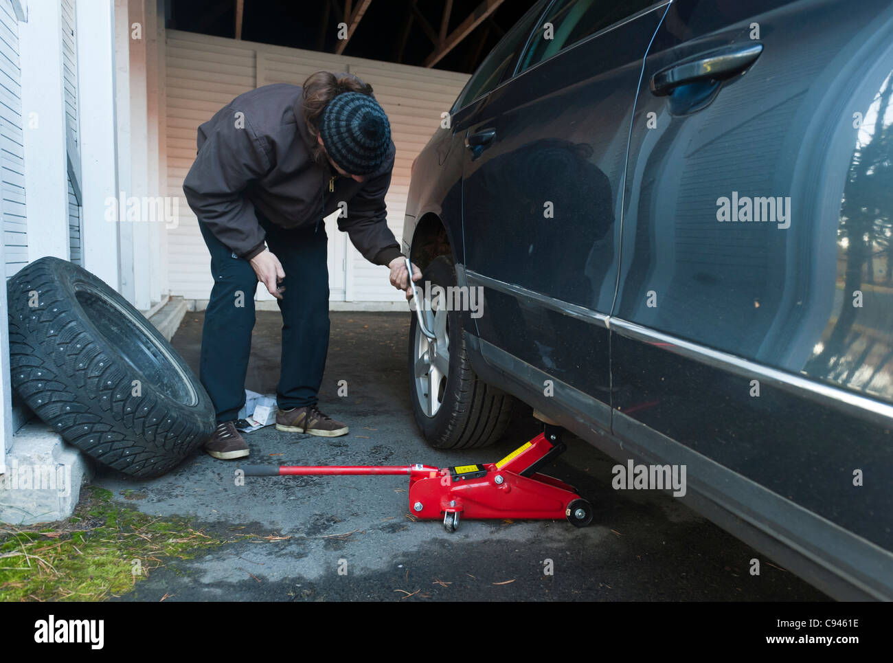 Changing wheel tire iron hires stock photography and images Alamy