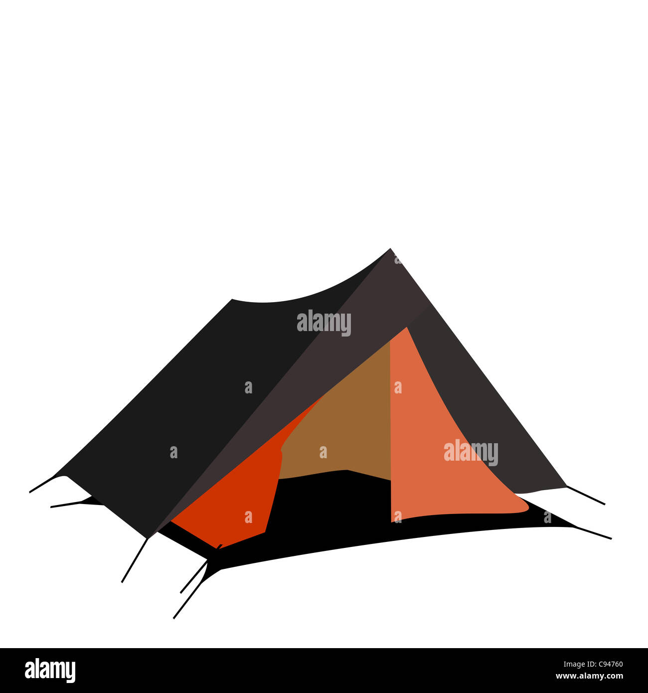 Tourist tent isolated on a white background. Vector Stock Photo - Alamy