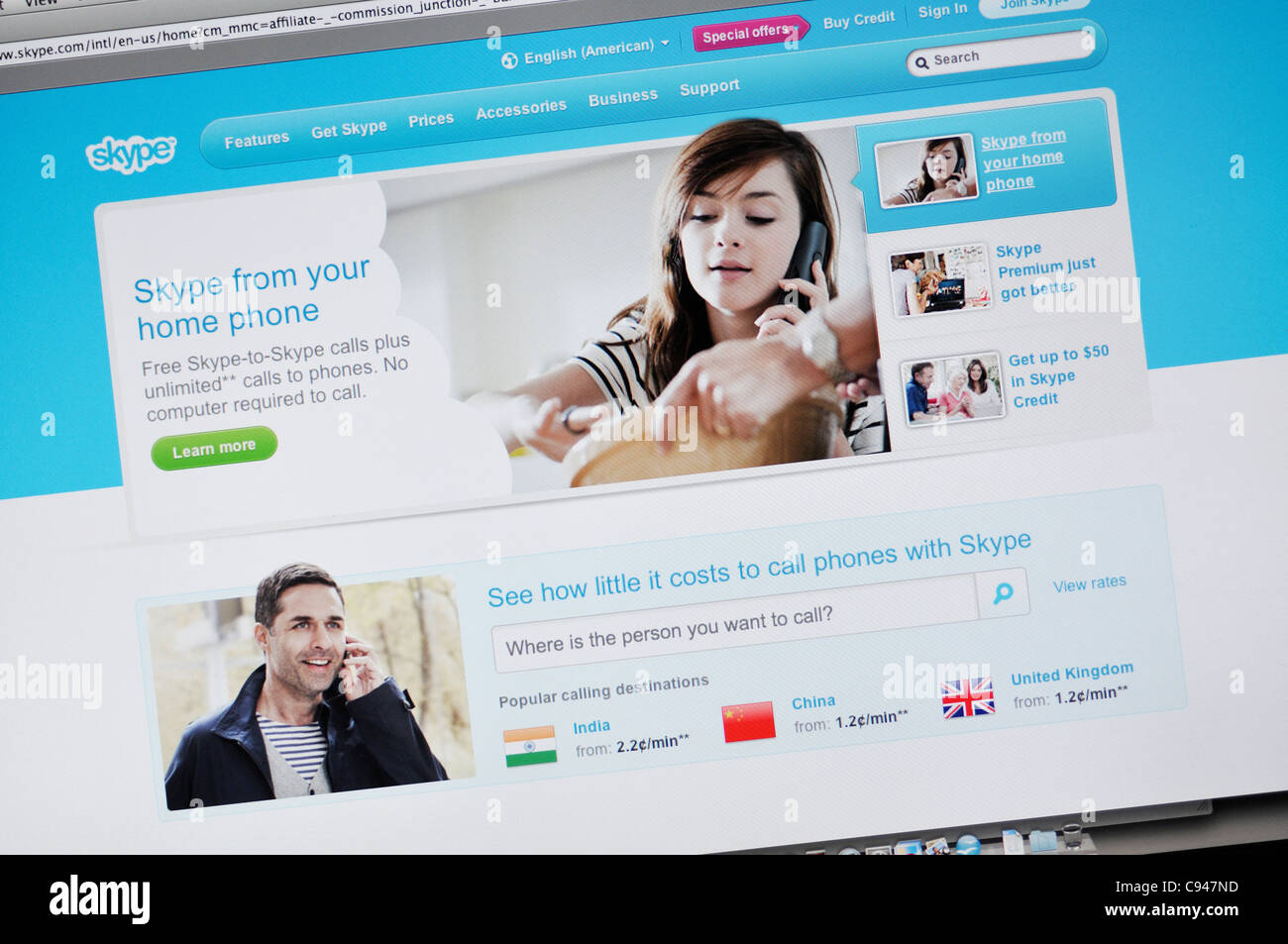 Skype website Stock Photo