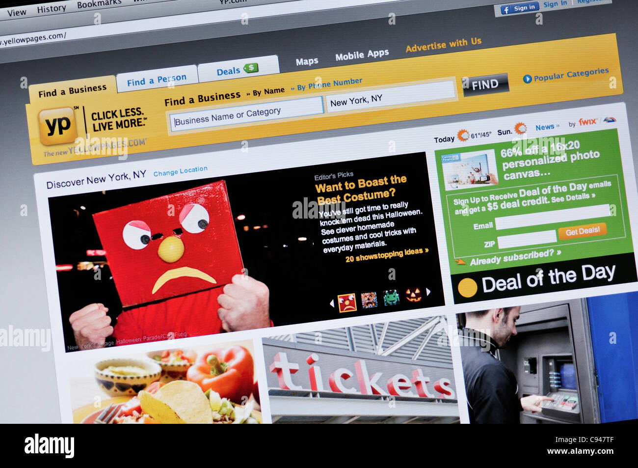 Yellow Pages phonebook website Stock Photo Alamy