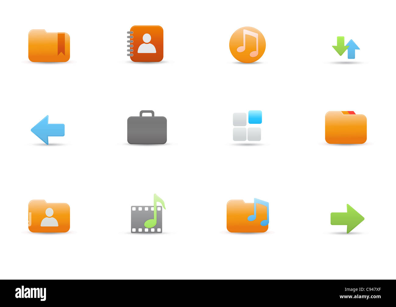 set of elegant simple icons for common computer and media devices ...