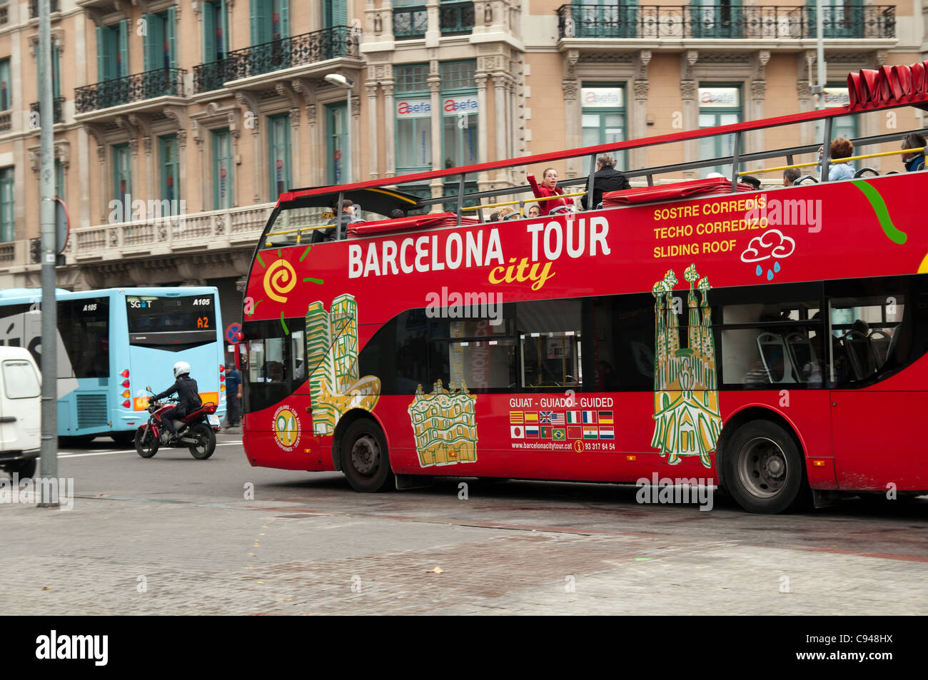 Barcelona Tour Bus, Spain Stock Photo
