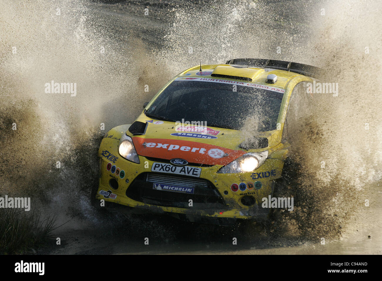 Henning Rally Driver WALES RALLY GB, CARDIFF Ford driver Henning Solberg tackles the water ...