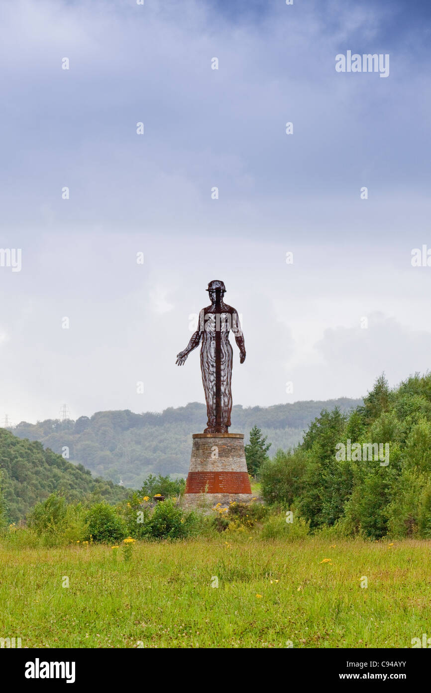 The' Guardian'  Miners memorial at Six Bells, Abertillery,  South Wales Stock Photo