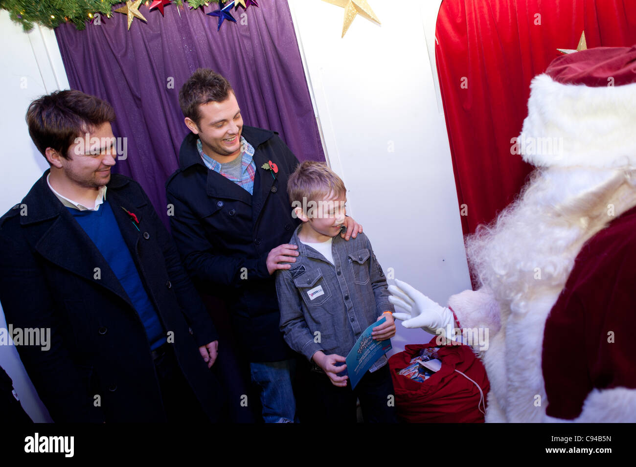 Sam and Mark opening Santas Grotto in Wesfield Derby Shopping centre