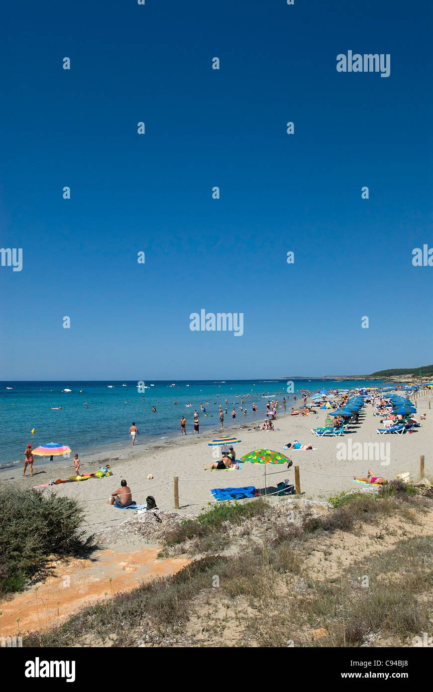 Santo Tomas Beach Menorca Balearics Spain Stock Photo
