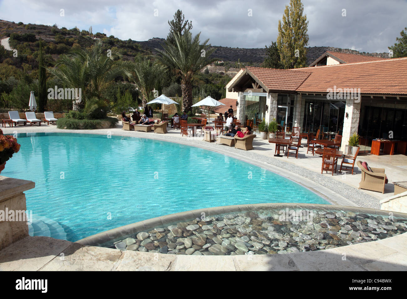 Ayii Anargyri Spa swimming pool, Cyprus Stock Photo