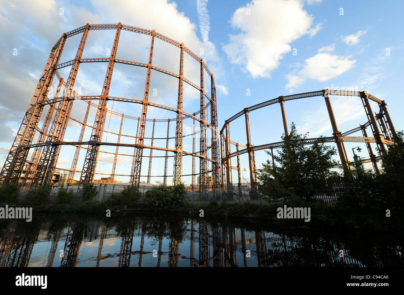 Gasholder, Cambridge Heath, Hackney, London, England Stock Photo