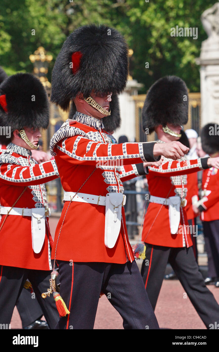 Foot Guards during Trooping the Colour, Buckingham Palace, London, United KIngdom. Stock Photo