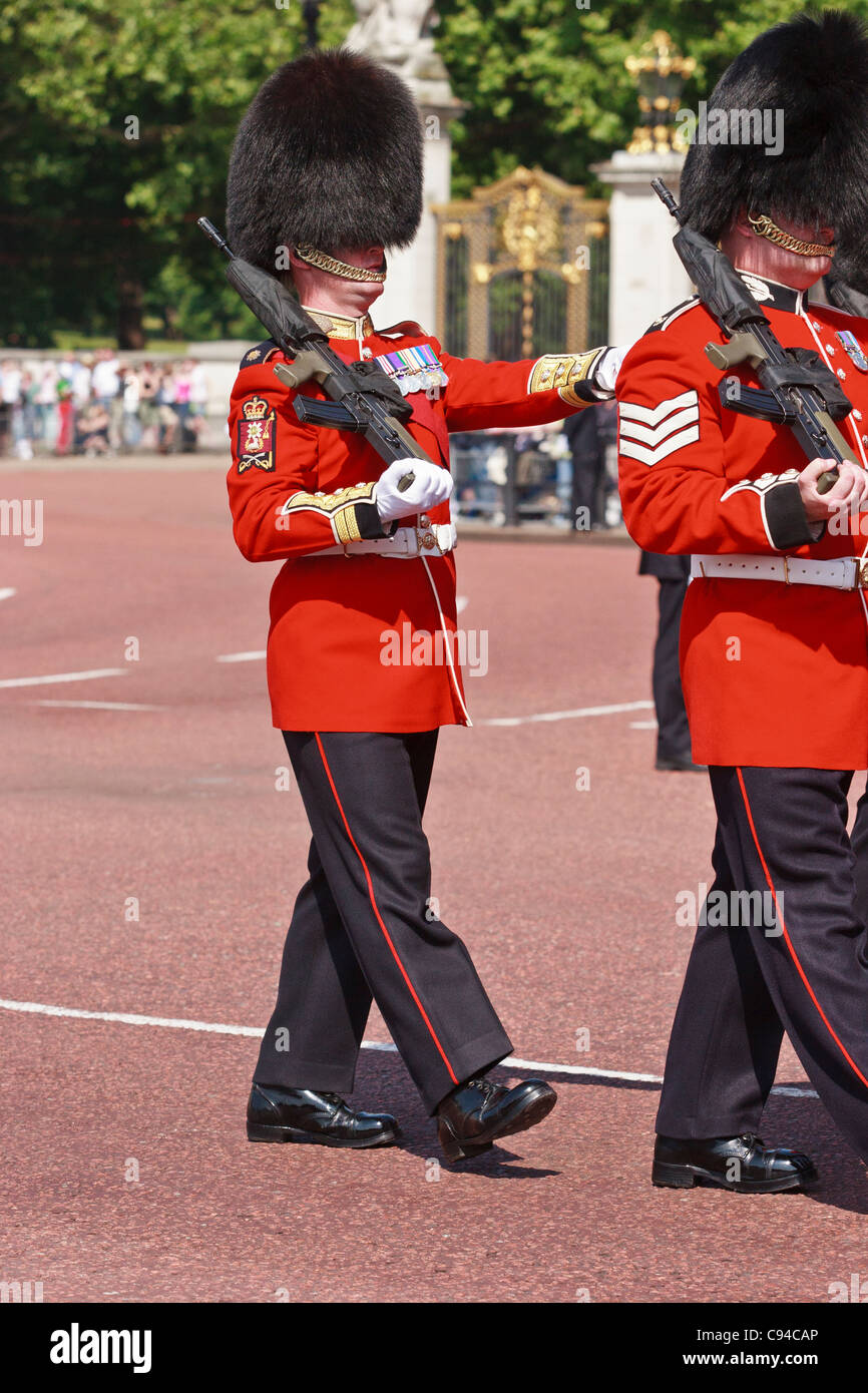 Foot Guards with automatic machine guns during the Trooping the Colour, London, United Kingdom. Stock Photo