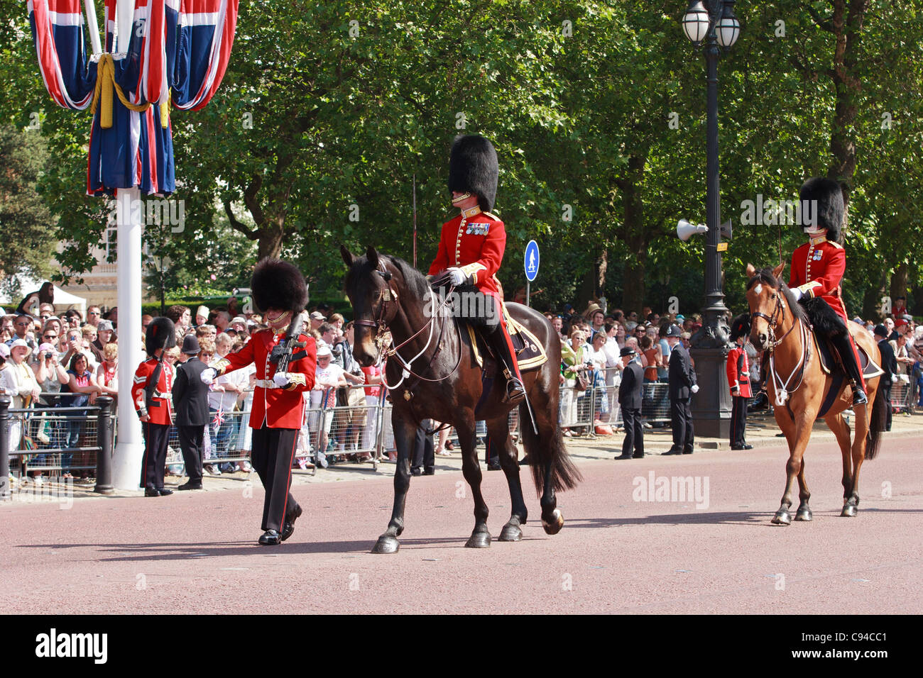 Foot Guards on Parade during the Trooping the Colour, Pall Mall, London, United Kingdom. Stock Photo
