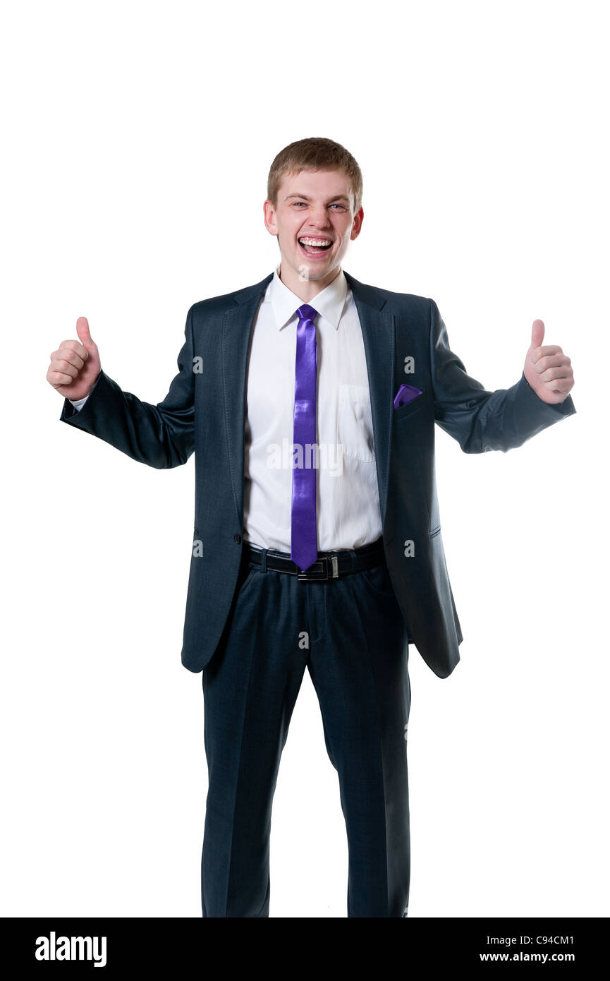 The young businessman in a suit isolated on white background Stock ...