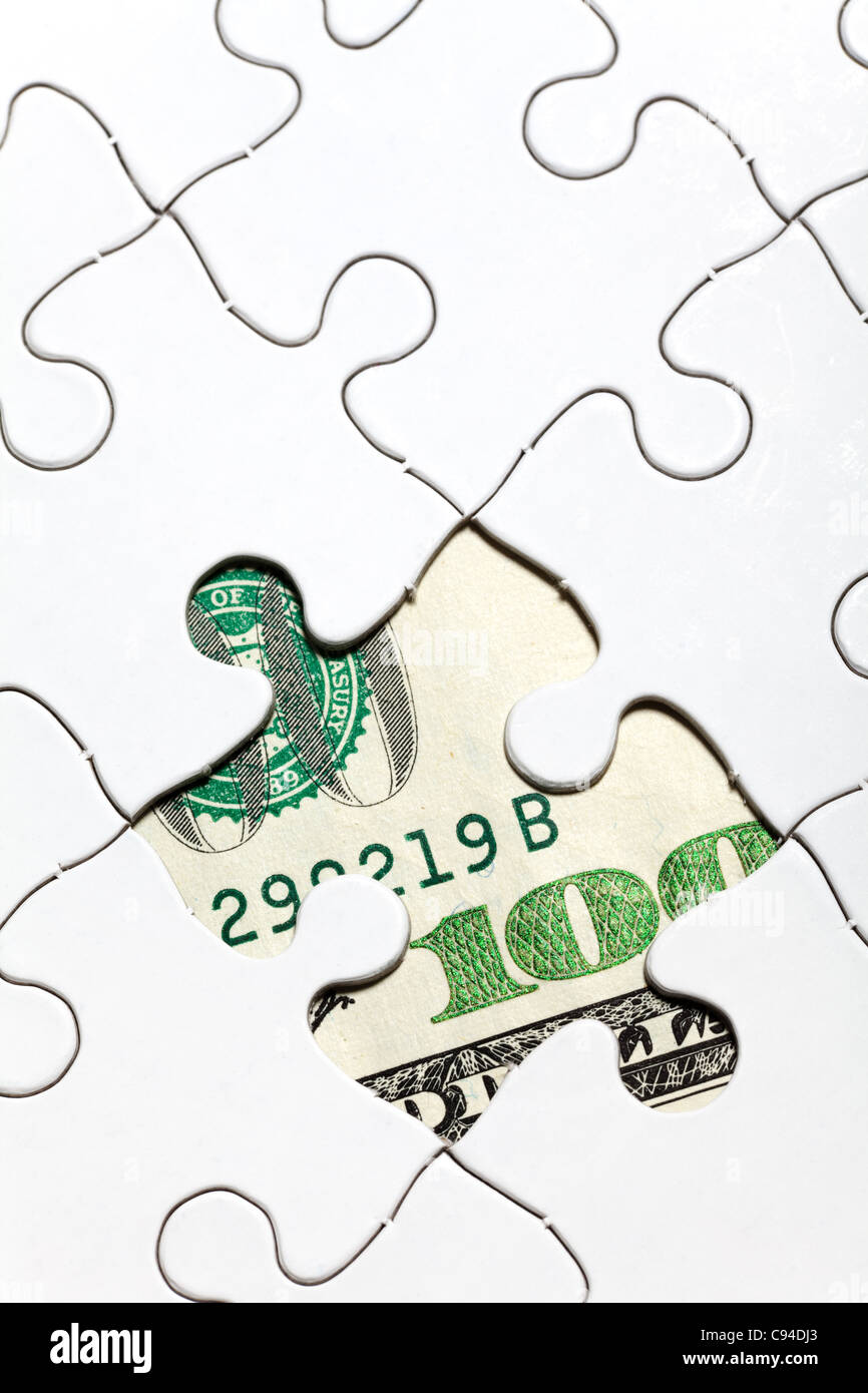 Dollar Puzzle, business concept of Solution Stock Photo Alamy