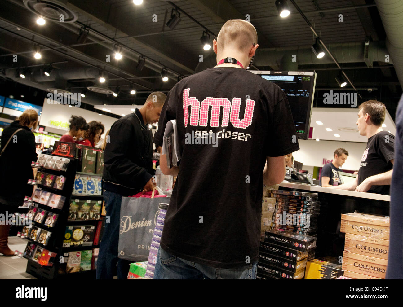 HMV staff in HMV store London UK Stock Photo - Alamy