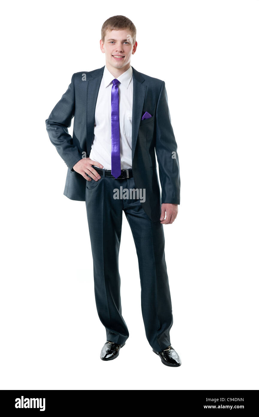 The young businessman in a suit isolated on white background Stock ...