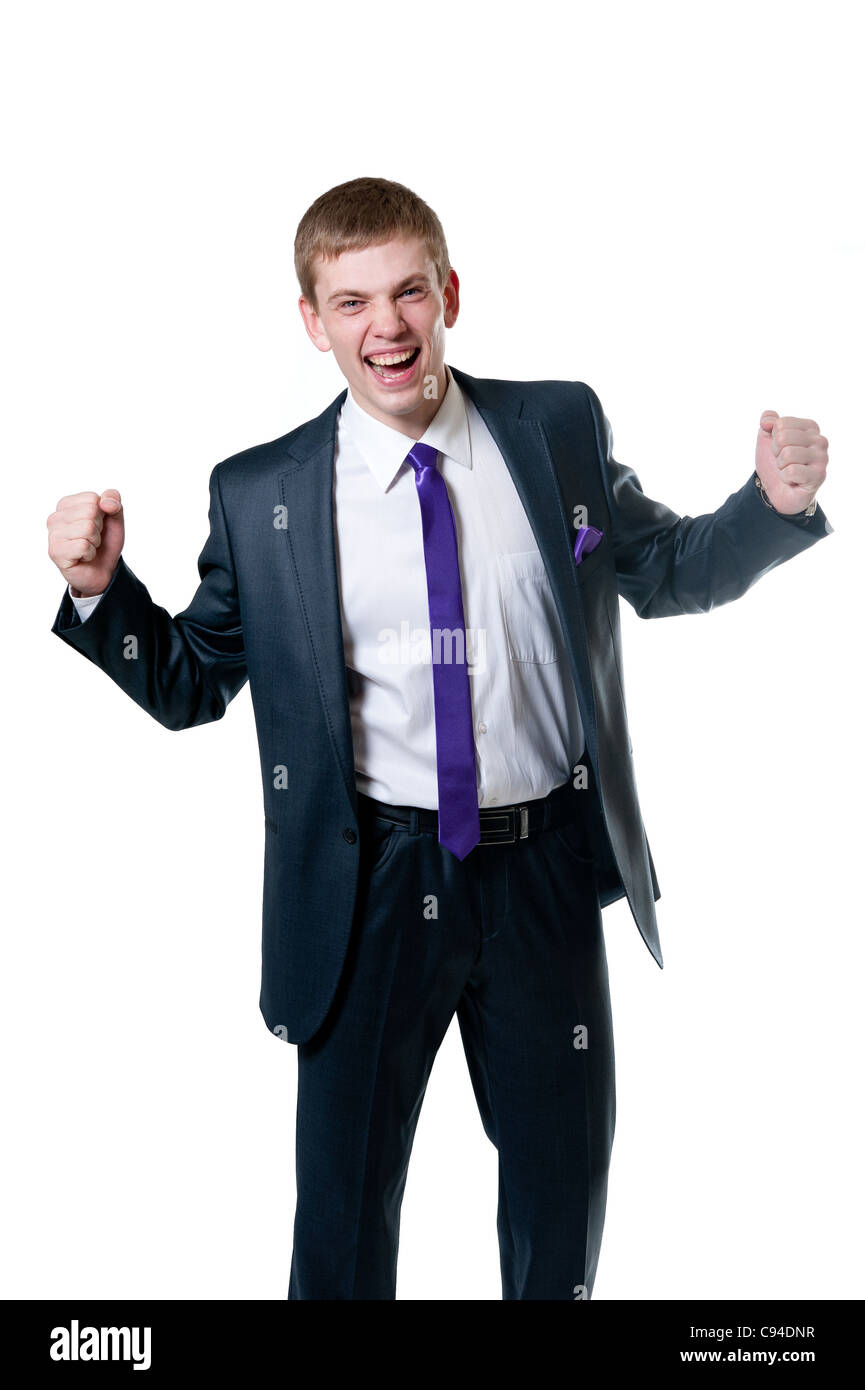 The young businessman in a suit isolated on white background Stock ...