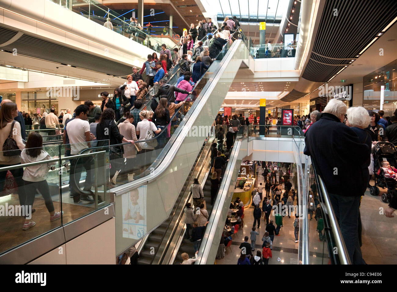 Shoppers in the Westfield shopping centre, Stratford London UK, general scene Stock Photo