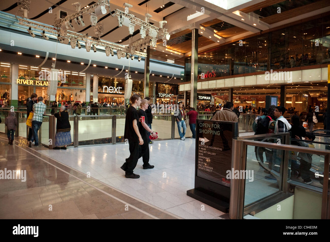 Shoppers in the Westfield shopping centre, Stratford London UK, general scene Stock Photo