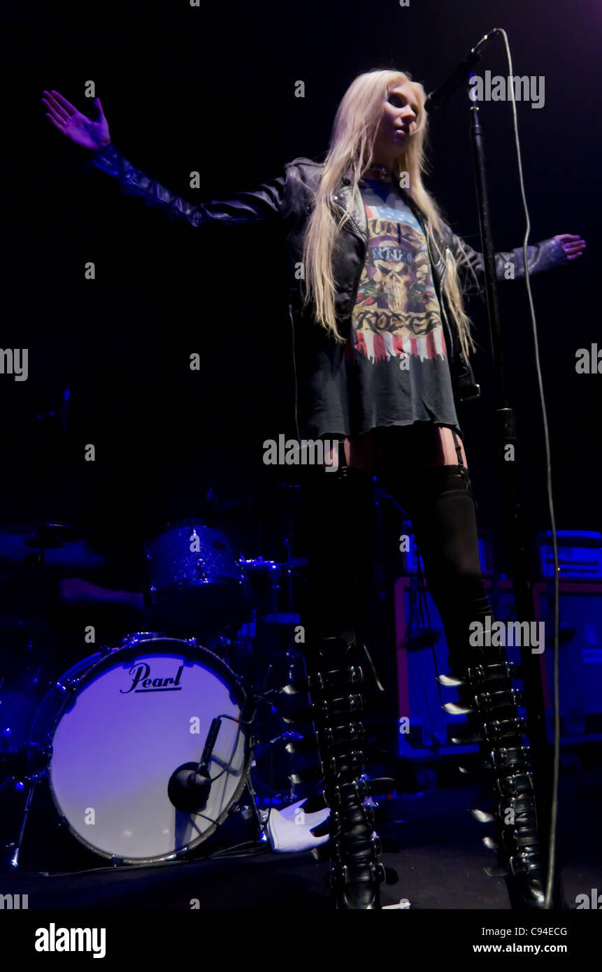 Leeds, UK, 12/11/2011 Taylor Momsen of The Pretty Reckless performs at