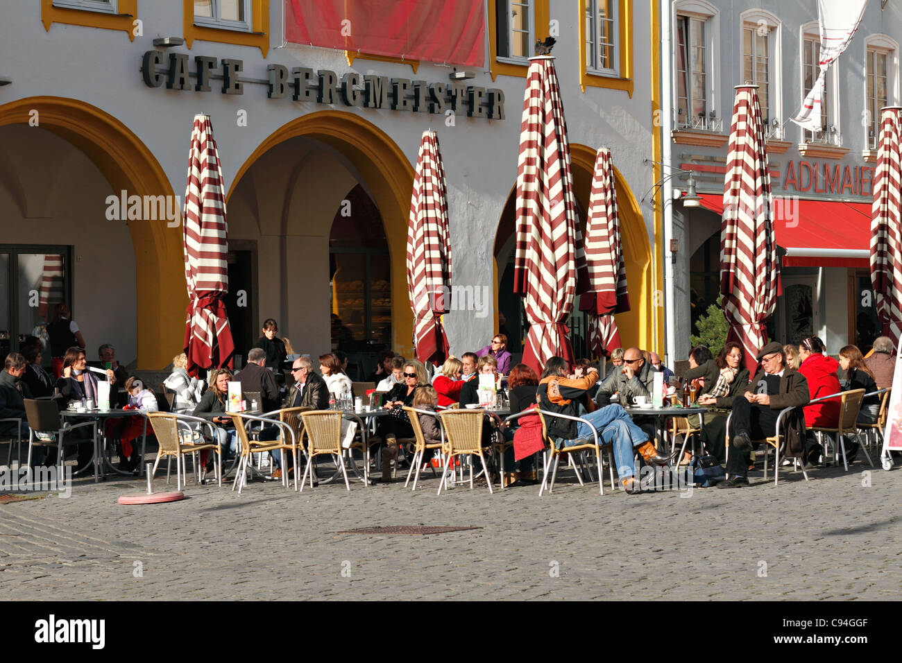 Cafe Bergmeister, Rosenheim Upper Bavaria Germany Stock Photo