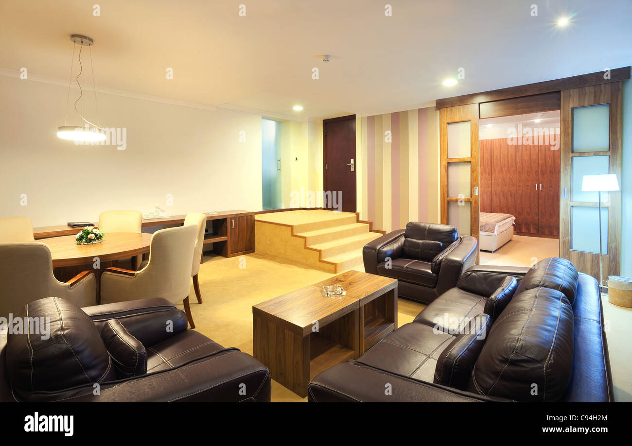 View of Interior of a hotel apartment, modern design Stock Photo - Alamy