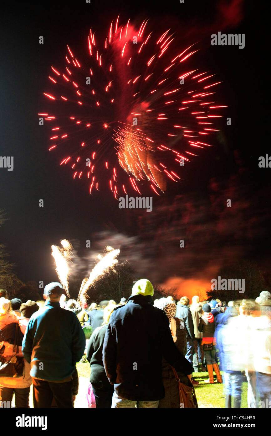 Bonfire Night Fireworks Display in England Stock Photo