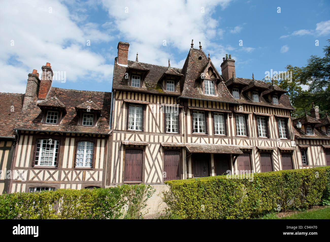 Maurice Ravel's timbered house Le Fresne in Lyons-la-Fôret in the Eure department of Haute Normandie, Normandy, France Stock Photo