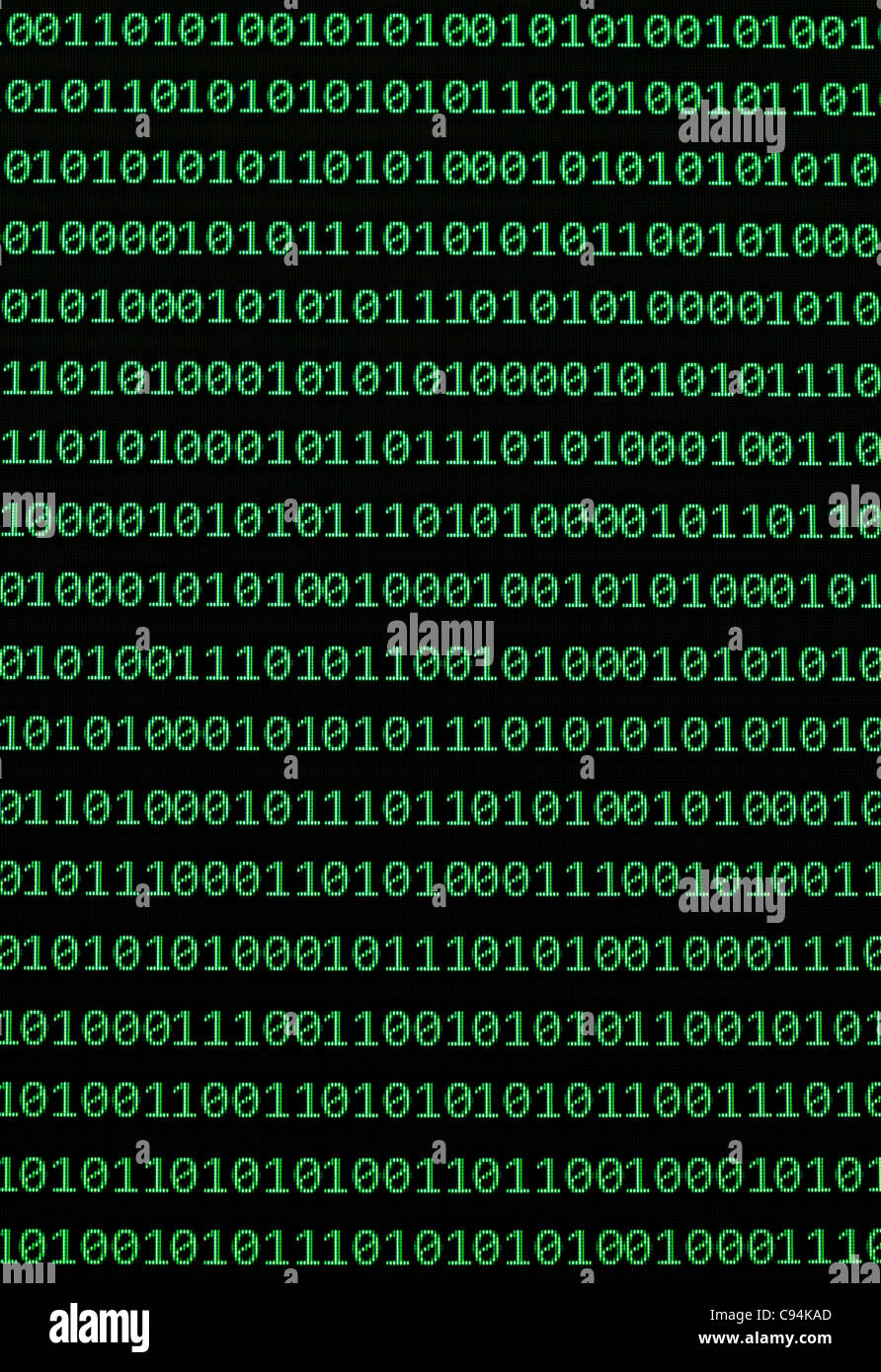 binary numbers on a computer screen Stock Photo - Alamy
